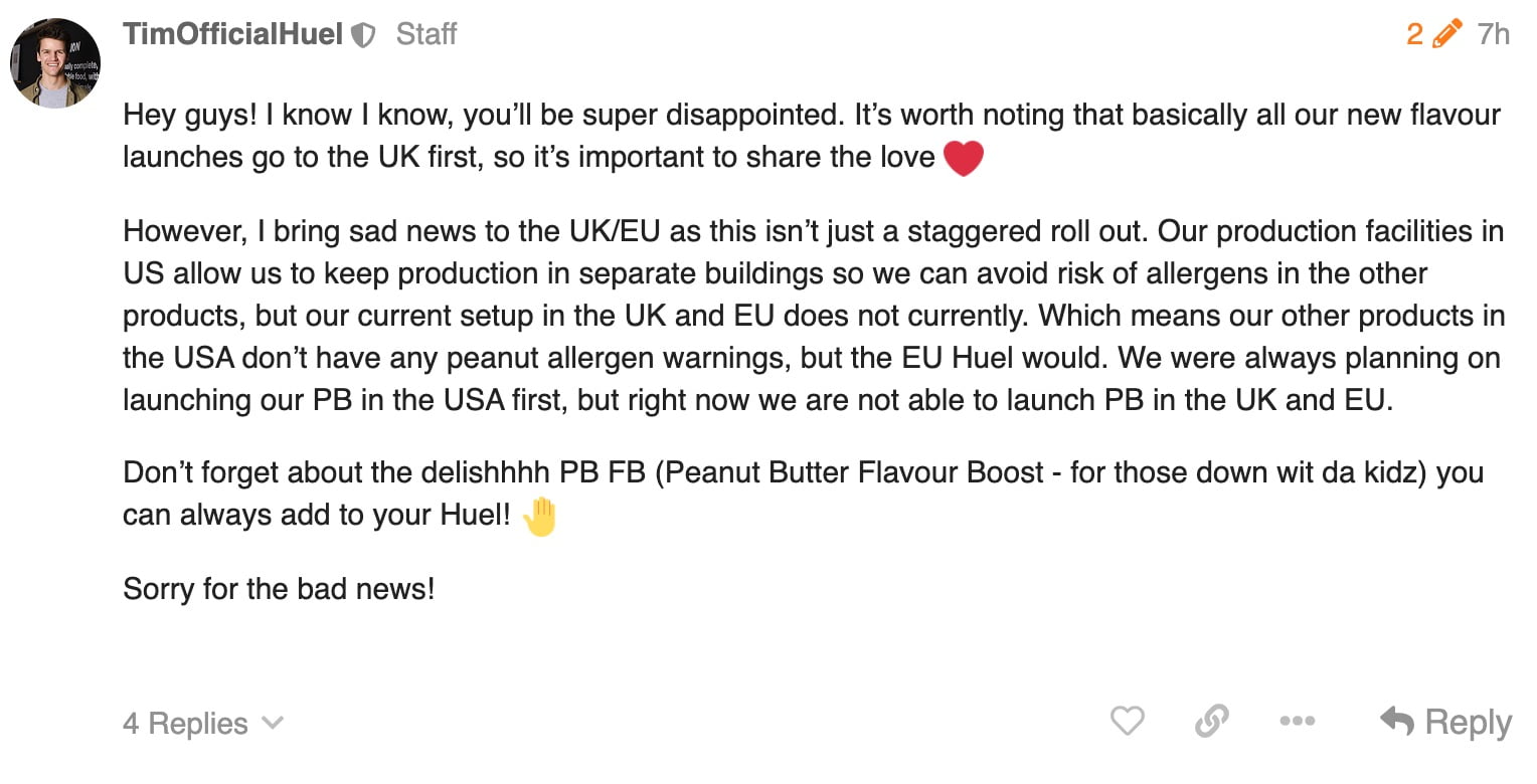 Huel - 🥜 PEANUT BUTTER HUEL IS HERE 🥜 The launch of our latest Huel  Powder is different than the others, because this time, you can get our new  flavor in Black